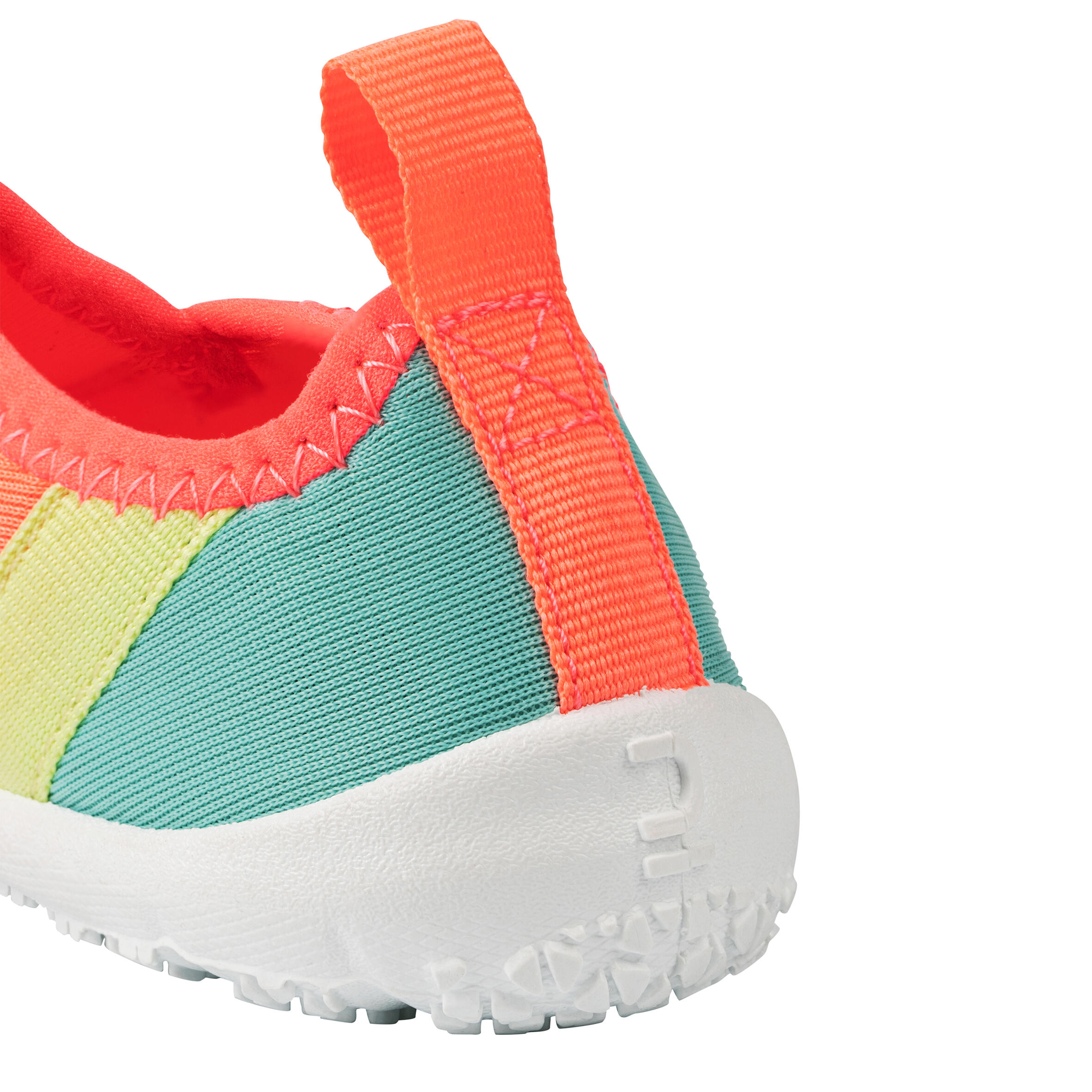 Kids' Snorkelling Water Shoes - SNK 120 Coral - Fluo peach, Turquoise green  - Subea - Decathlon