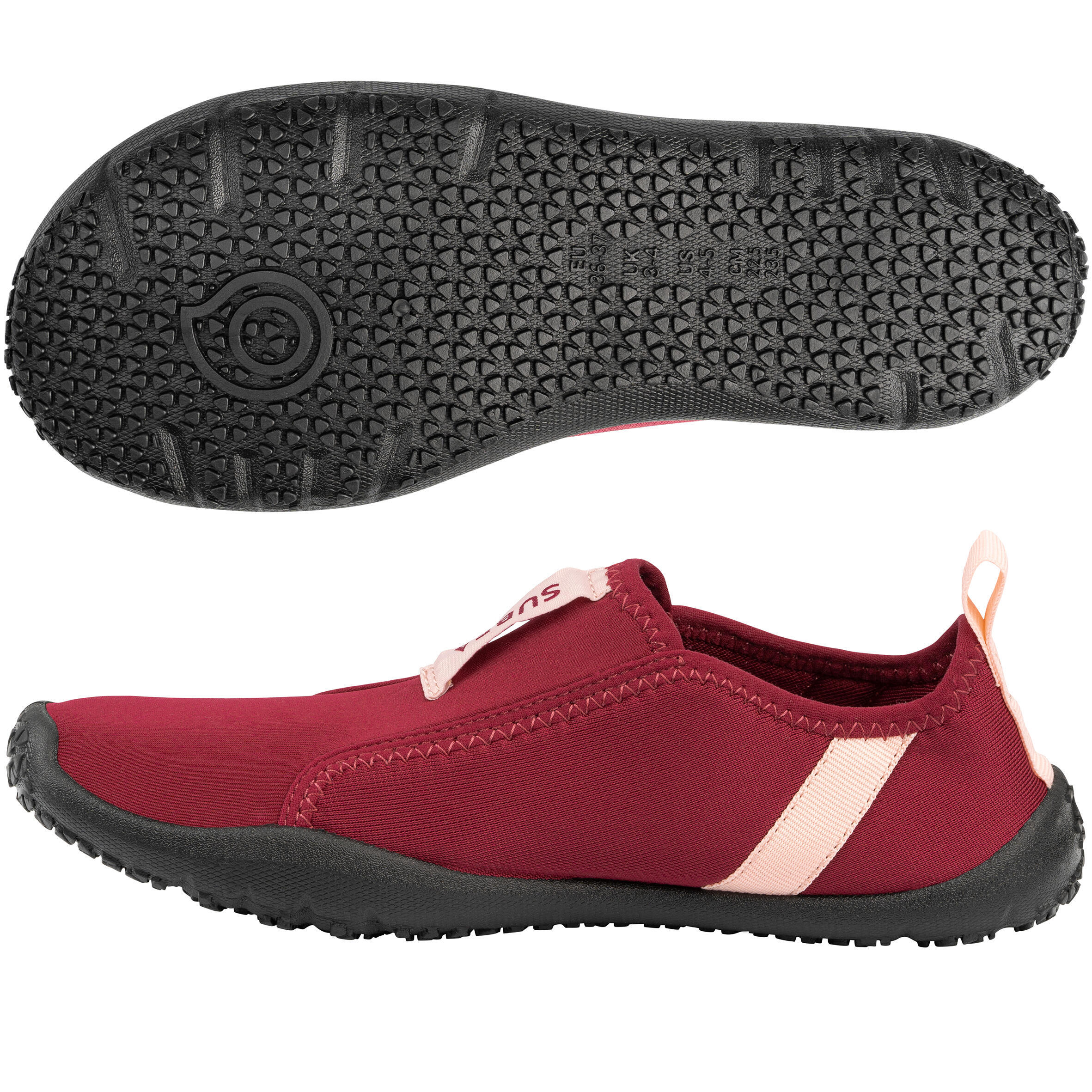 Adult Elasticated Water Shoes Aquashoes 120 - Red 10/14