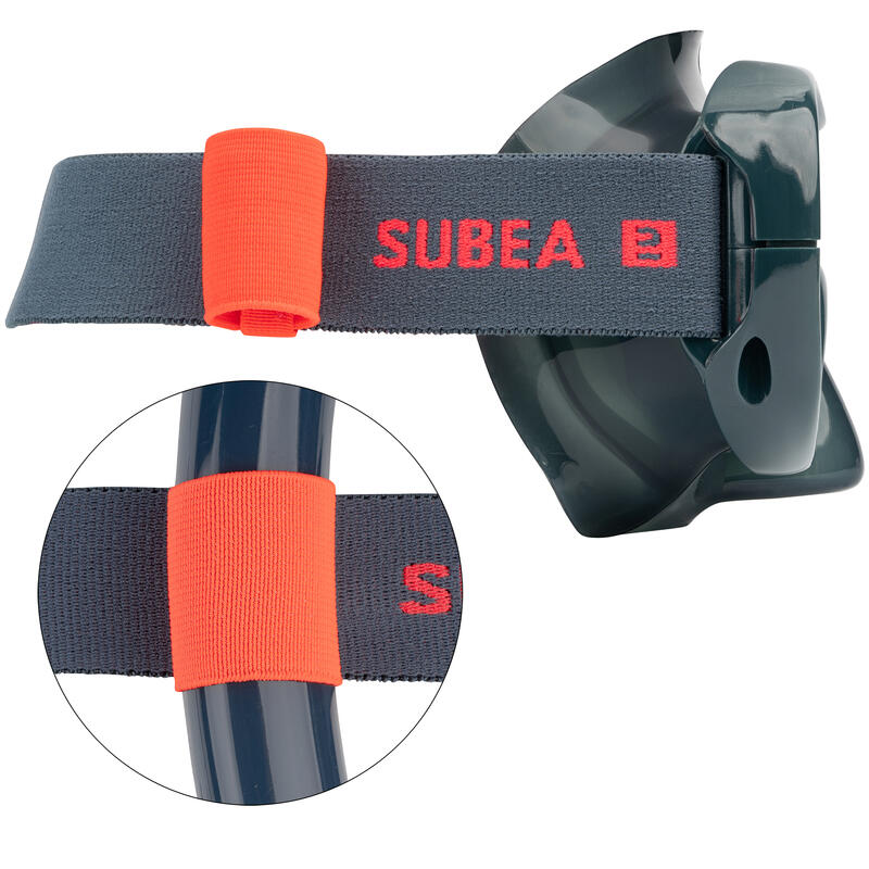 Mască snorkeling SNK520 Gri Adulți 