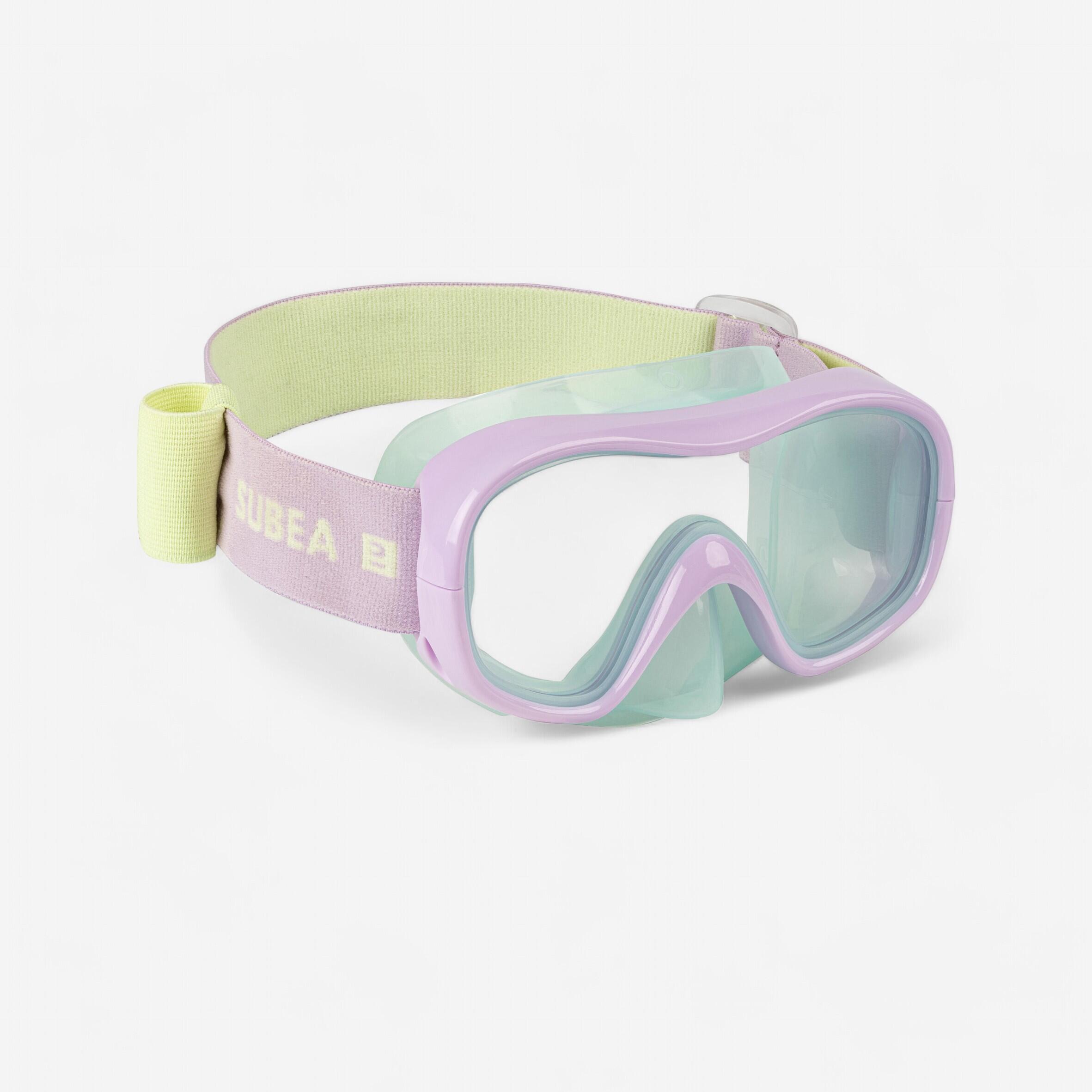 Kids diving mask - 100 comfort mauve 1/6