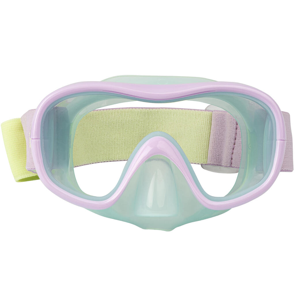 Kids diving mask - 100 comfort mauve