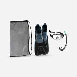 Adult's snorkelling kit, fins, mask, snorkel 100