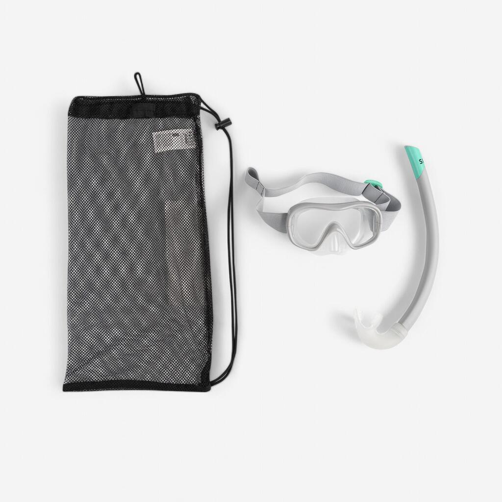 Careta y tubo de snorkel para niños Subea SNK 500 gris