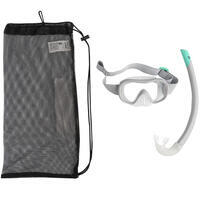 Sivo-bela dečja maska za snorkeling SUBEA 100 siva
