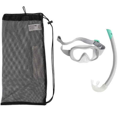 Kids' Snorkelling Mask and Snorkel Set SNK 500 JR - Grey