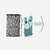 Kit de snorkeling enfant palmes masque tuba SNK 500 bleu gris menthe pastel