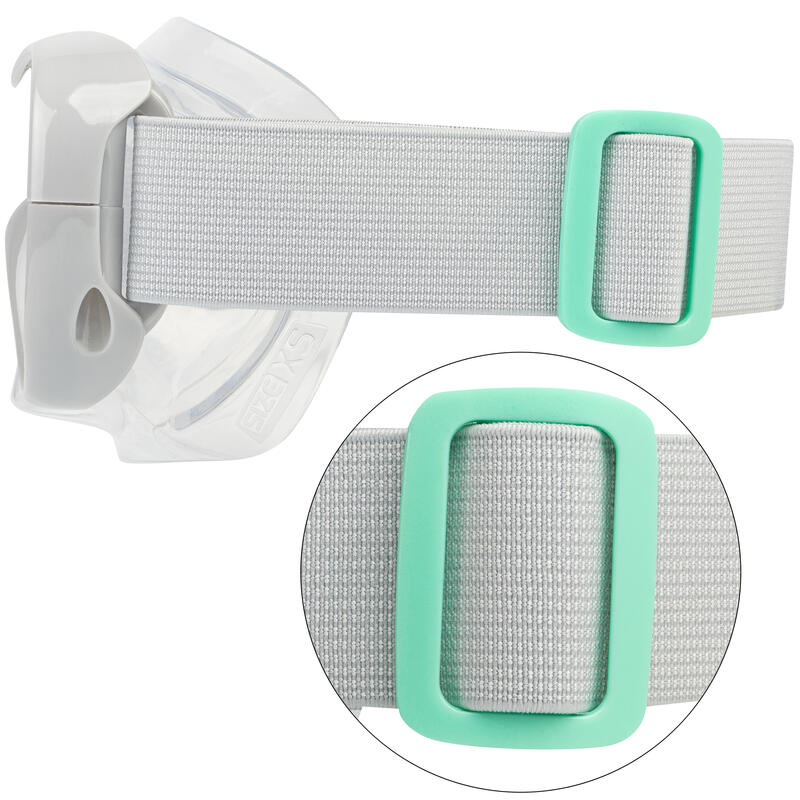 Kit Aletas Máscara Tubo Snorkel SNK 500 Niños Azul Gris Menta Pastel