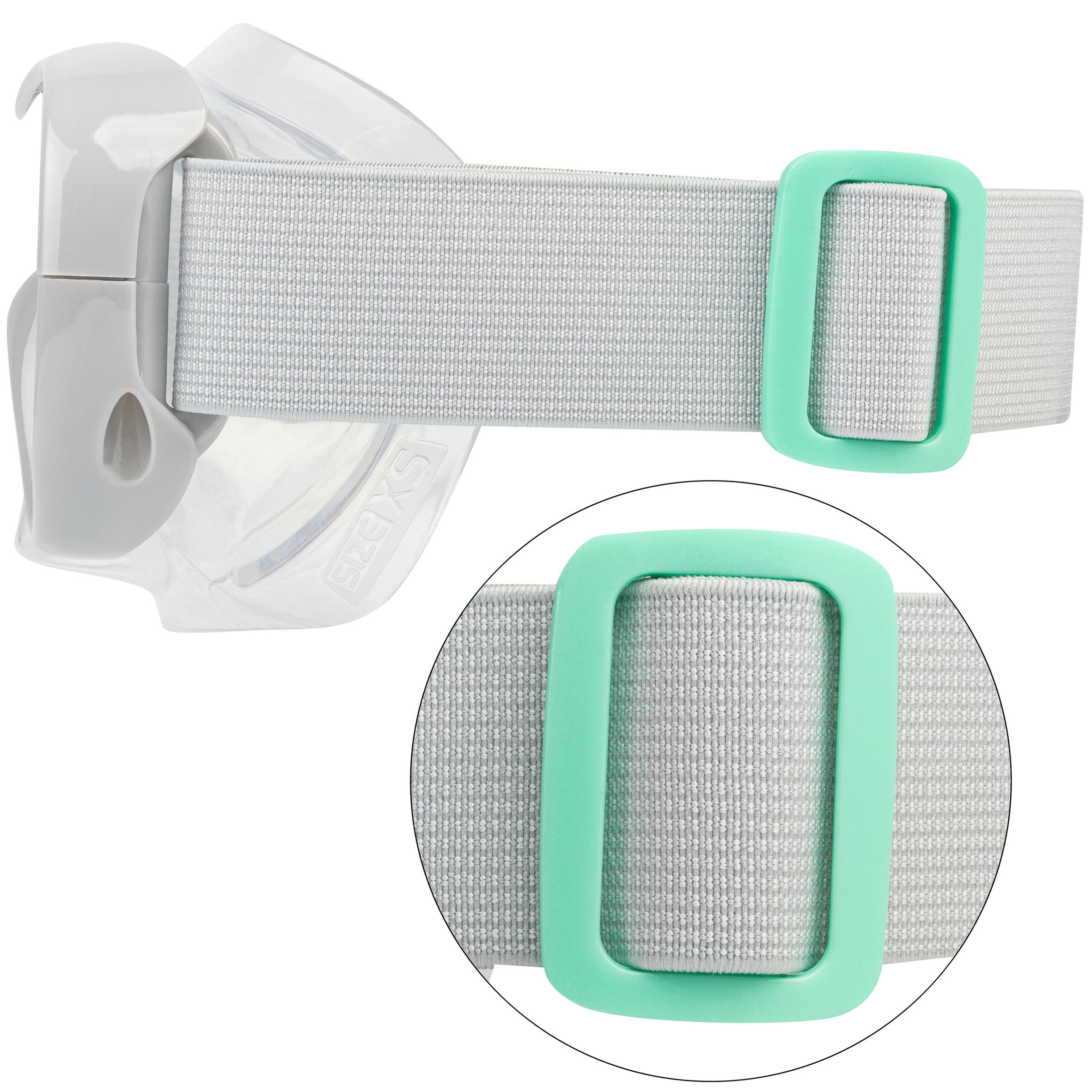 Kit snorkeling per bambini pinne maschera da snorkeling SNK 500 blu grigio menta pastello