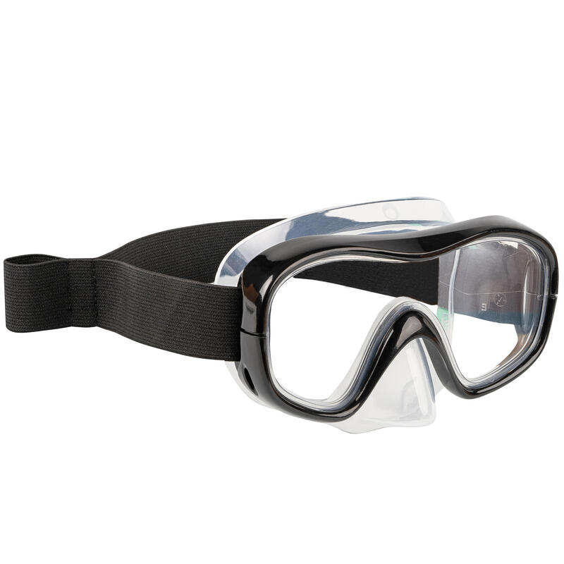 Snorkelset voor volwassenen duikbril en snorkel 100 zwart