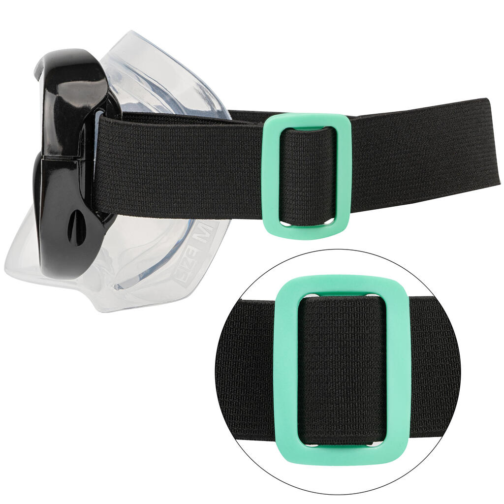 KIT de snorkeling adulte palmes masque tuba 100 Gris - Kit PMT 100 AD Noir