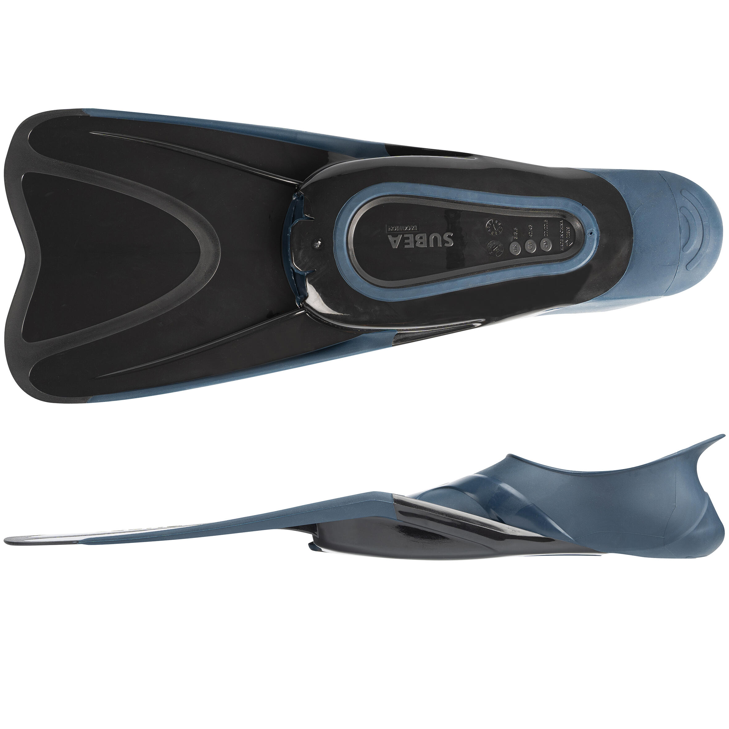 Diving and Snorkelling Fins - 100 Short Black - SUBEA