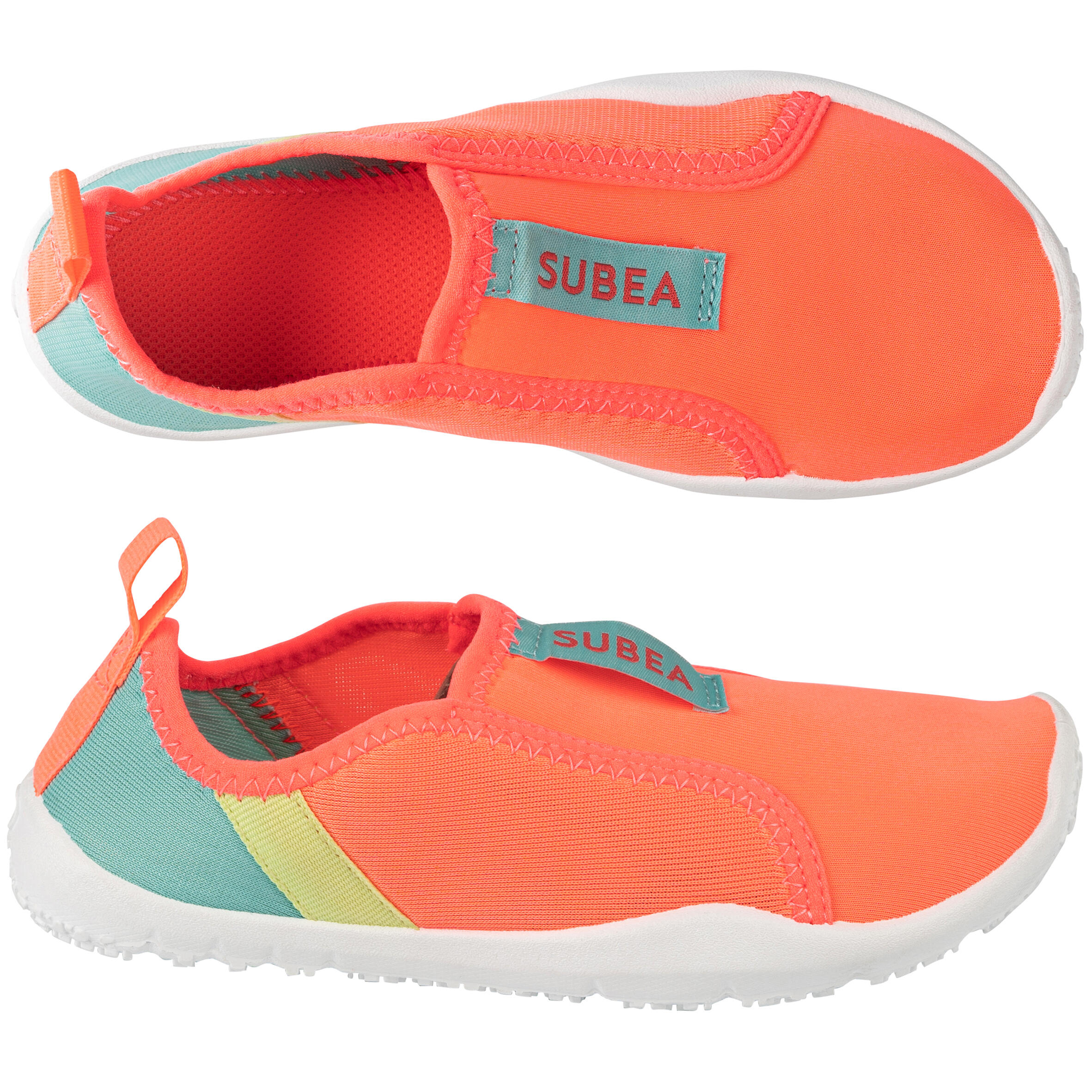 Kids’ Snorkelling Water Shoes - SNK 120 Coral - SUBEA