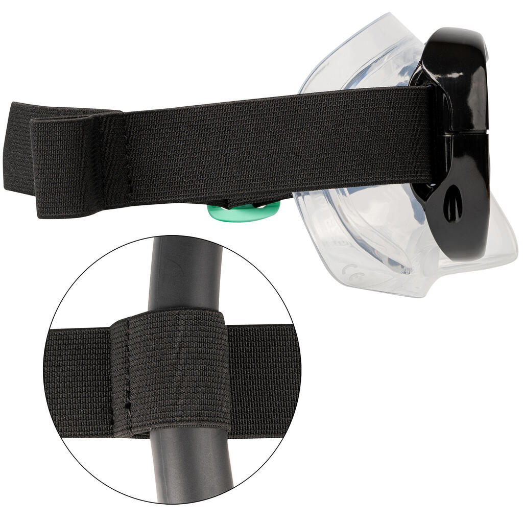 KIT de snorkeling adulte palmes masque tuba 100 Gris - Kit PMT 100 AD Noir