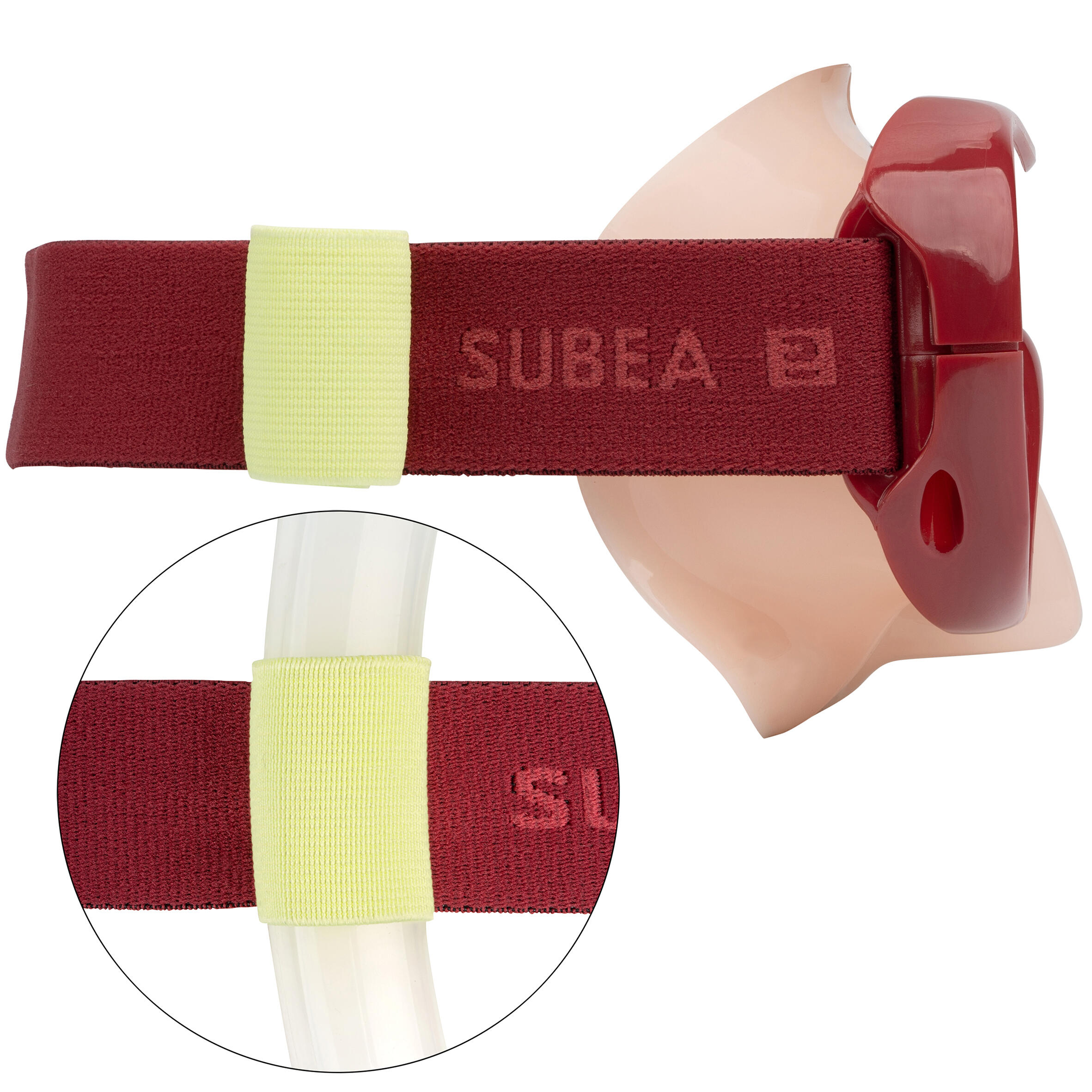 Diving mask 100 comfort burgundy 4/6
