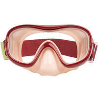 Adult Termpered Glass Snorkelling Mask SNK 520 burgundy.