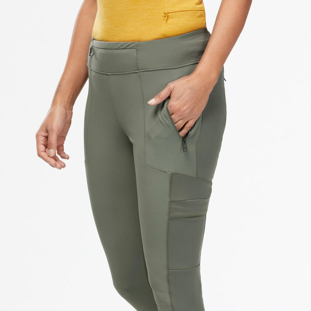 Leggings Damen robust Backpacking - Travel 500 violett 