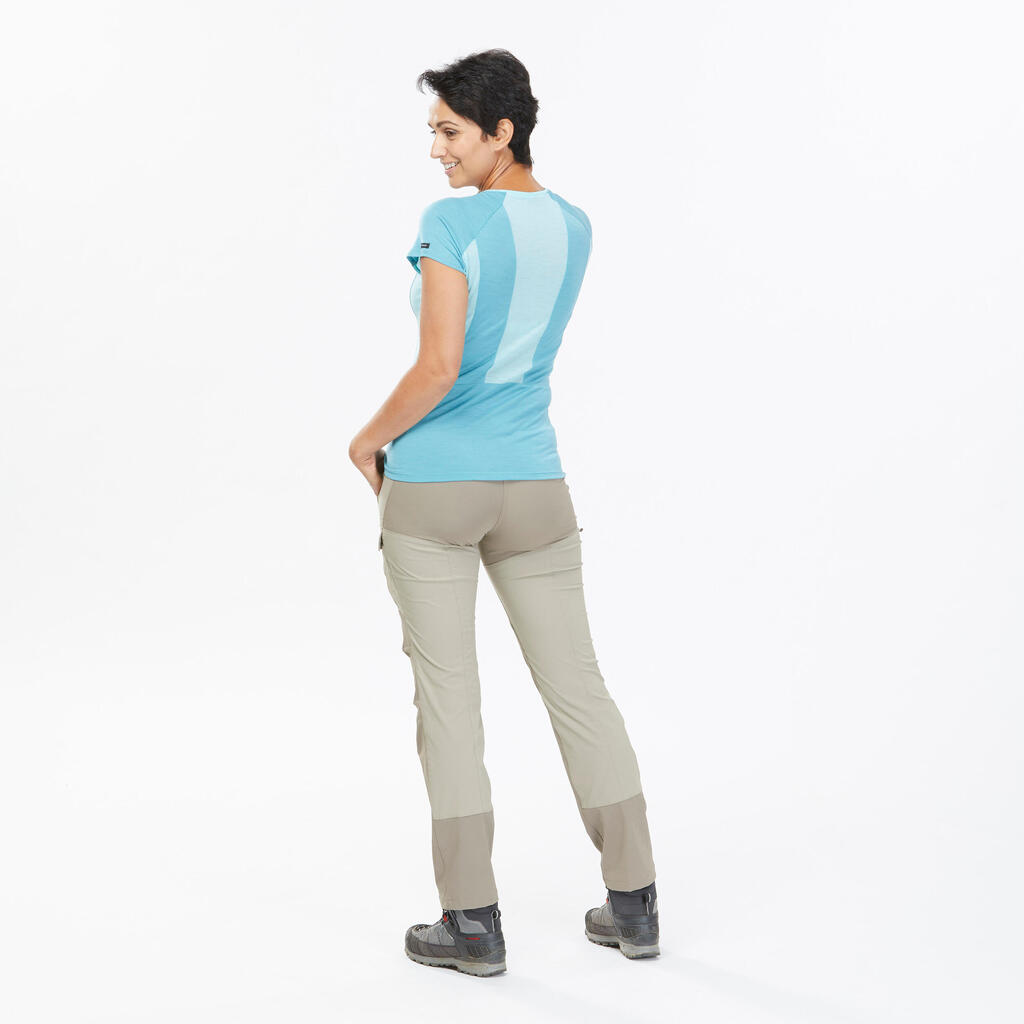 Bež ženske pantalone za treking MT500 V2 