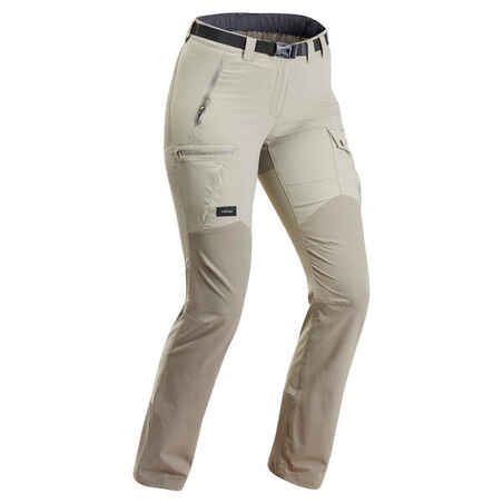 Pantalon résistant de trek montagne - MT500 beige - Femme v2