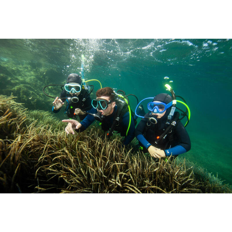 Traje Buceo SCD 500 Niños Gris Azul Neopreno 5,5 mm