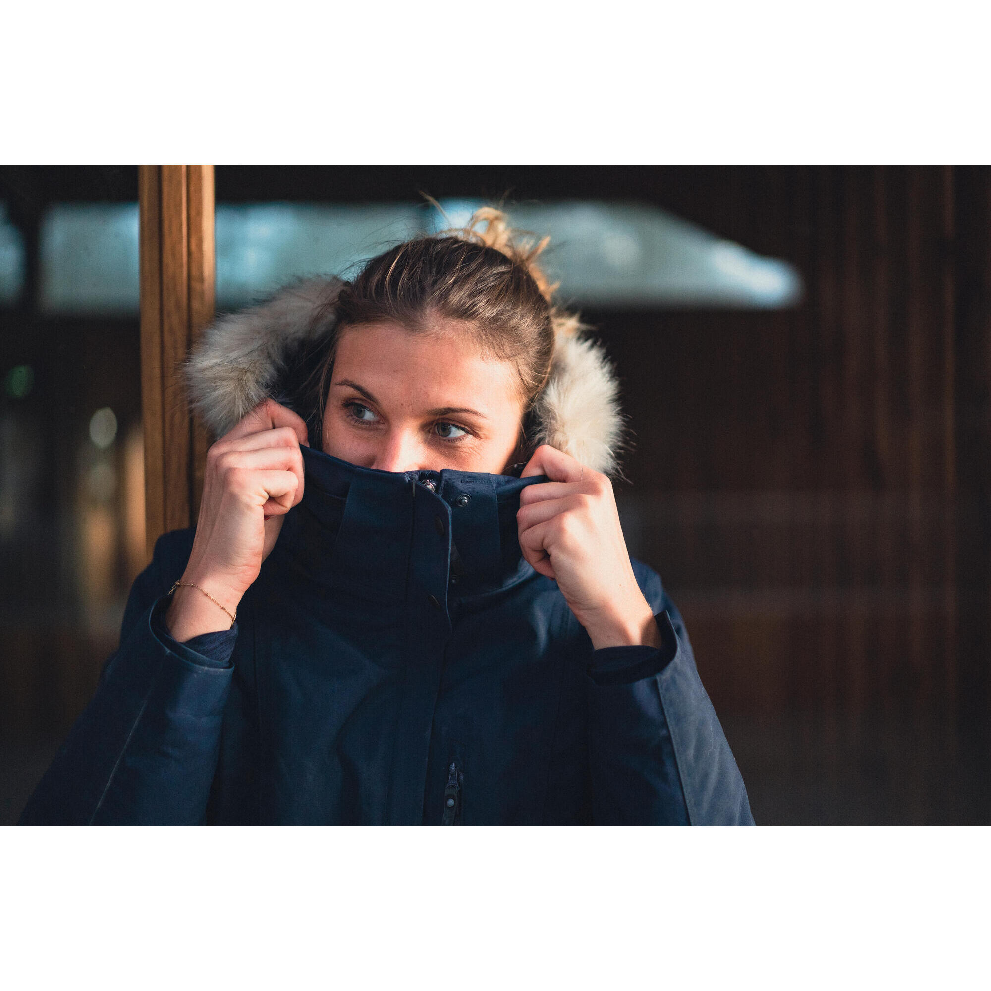 Women's warm, waterproof riding jacket - 580 navy