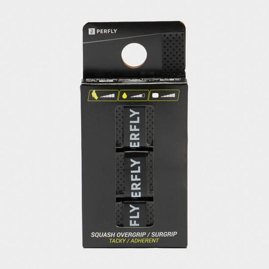 Squash Griffband - Tacky Overgrip 3er-Pack neongelb