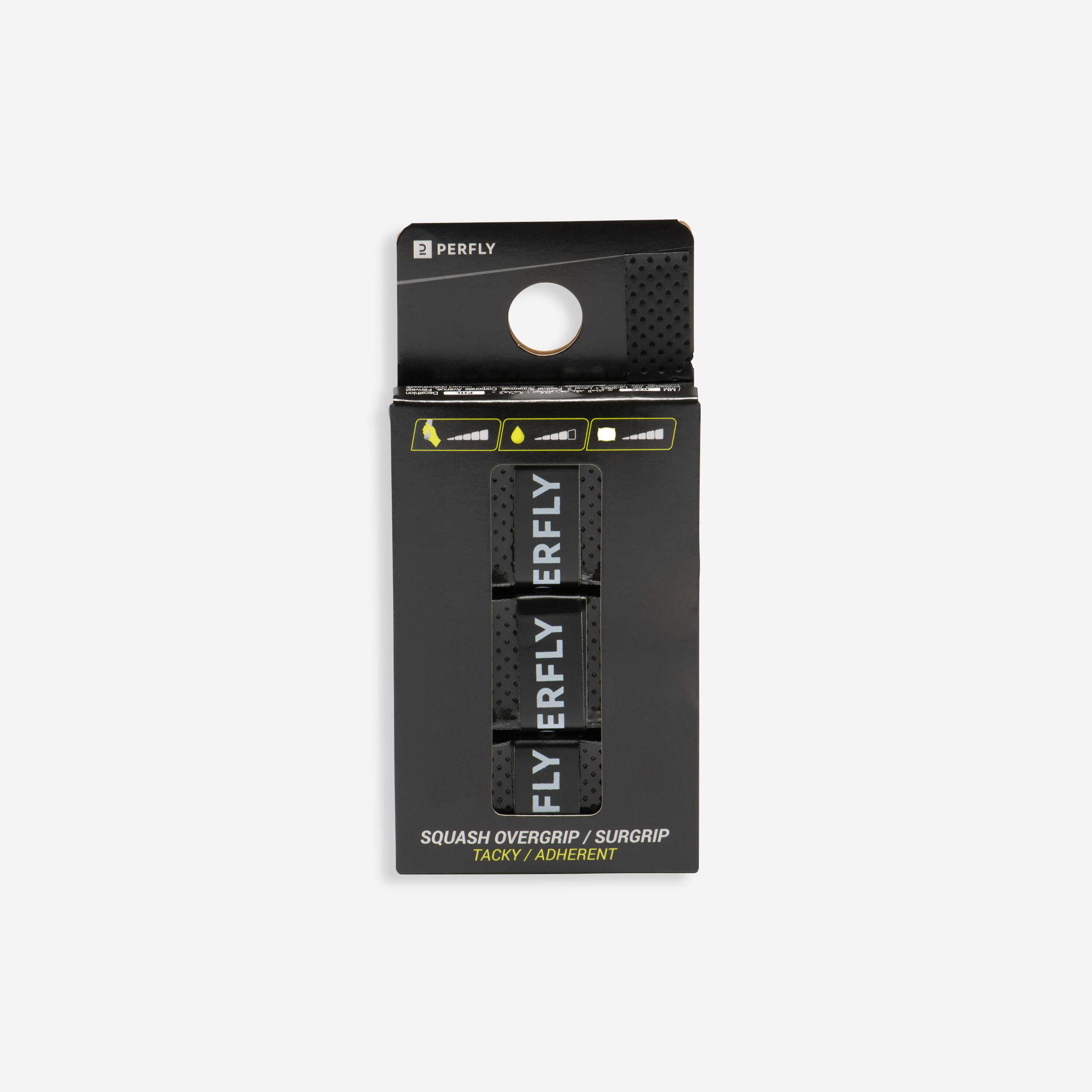 PERFLY CUBREGRIP DE SQUASH OVERGRIP TACKY x3 Negro