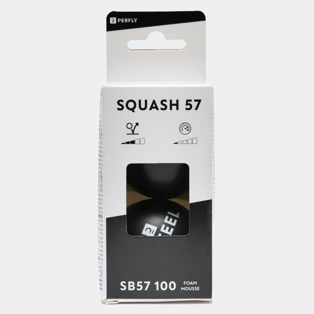 Foam Squash 57 Balls SB57 100 Twin-Pack - Black