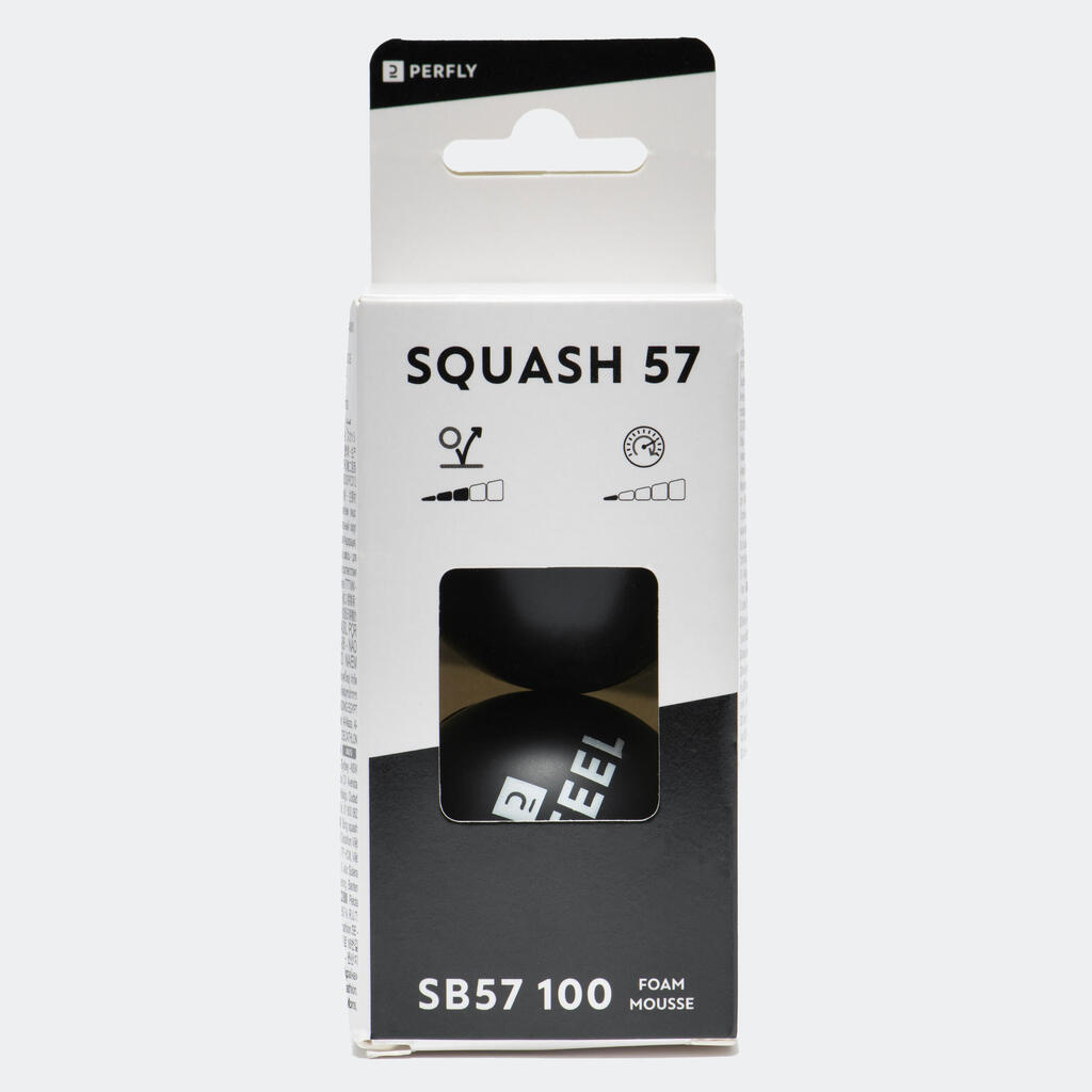 Loptičky na squash penové SB57 100 čierne 2 ks