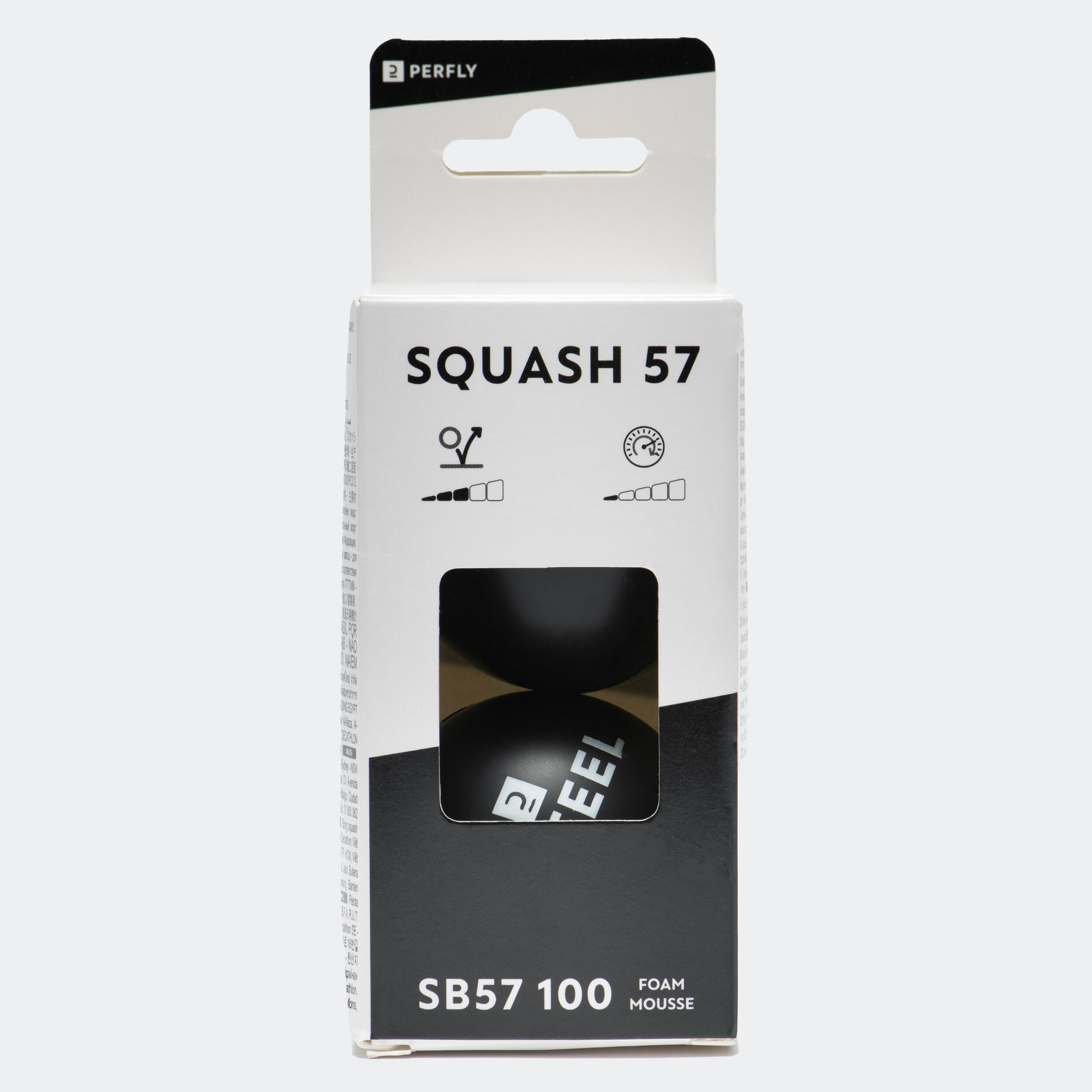 Foam Squash 57 Balls SB57 100 Twin-Pack - Black 2/3