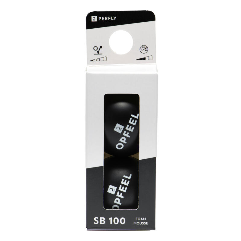 BALLES DE SQUASH EN MOUSSE SB 100 FOAM BLACK x2