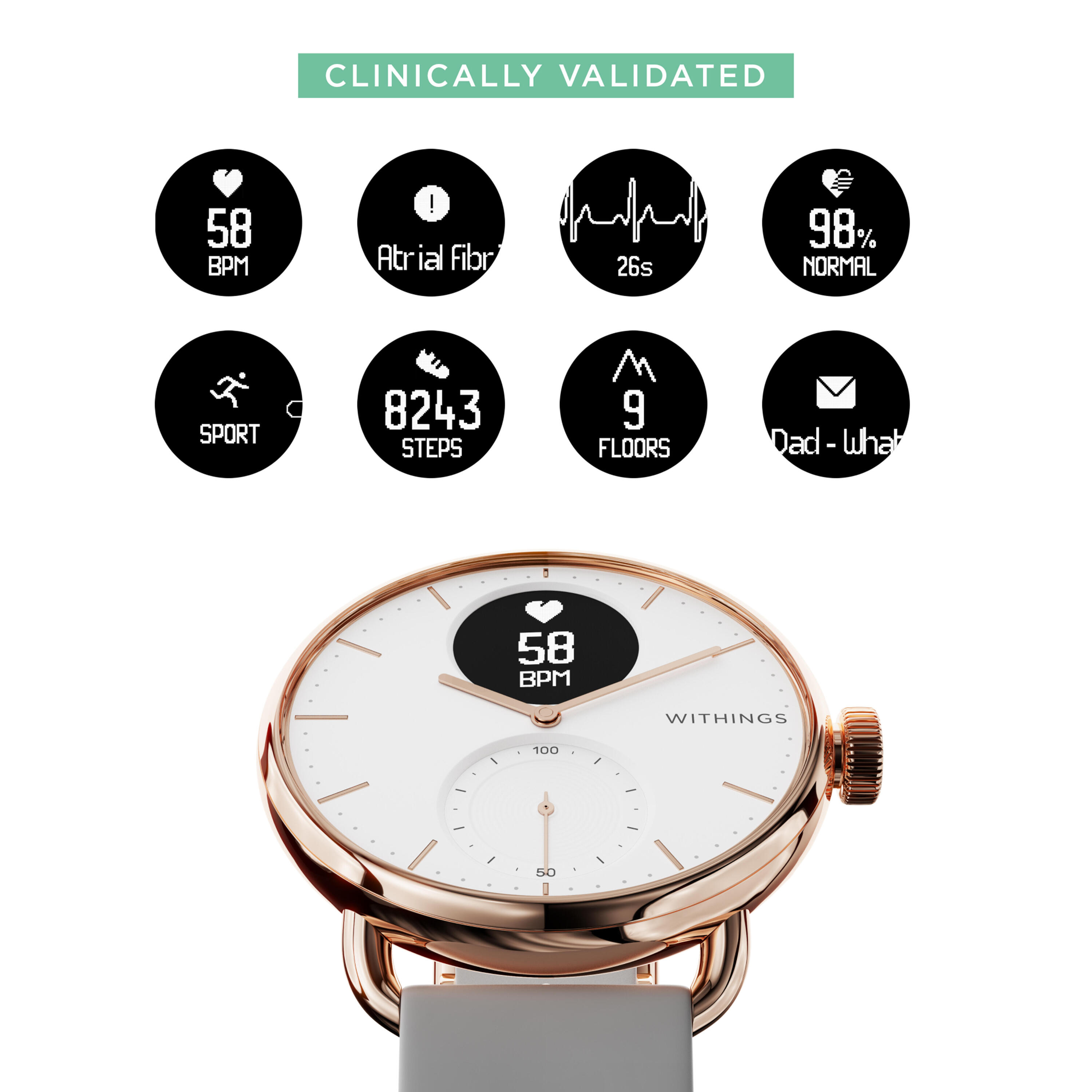 ScanWatch Withings GPS smartwatch - rose gold 8/8