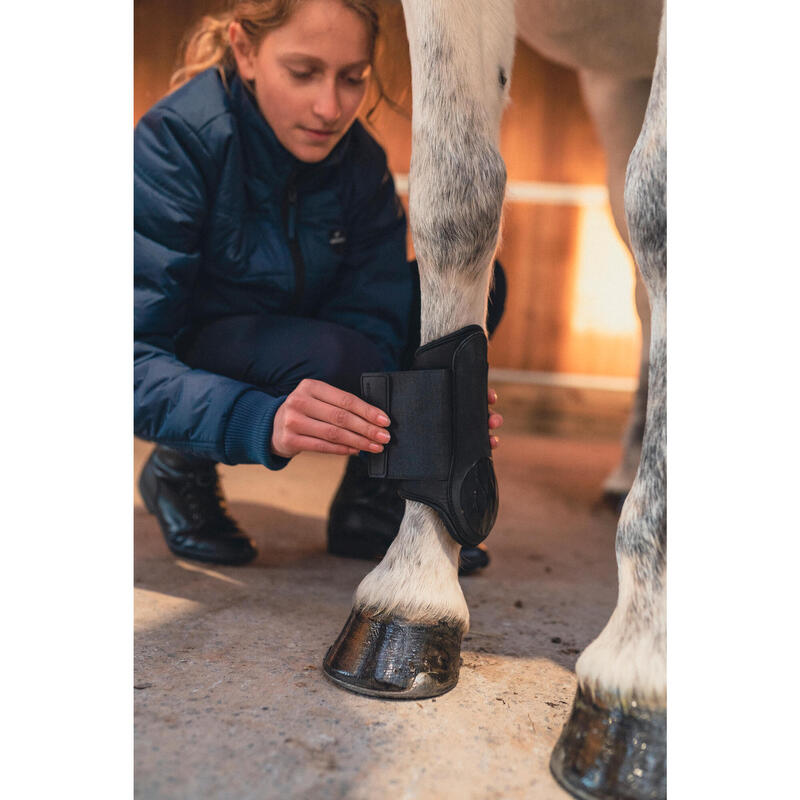 Gesloten peesbeschermers voor paard en pony zwart 500 X2