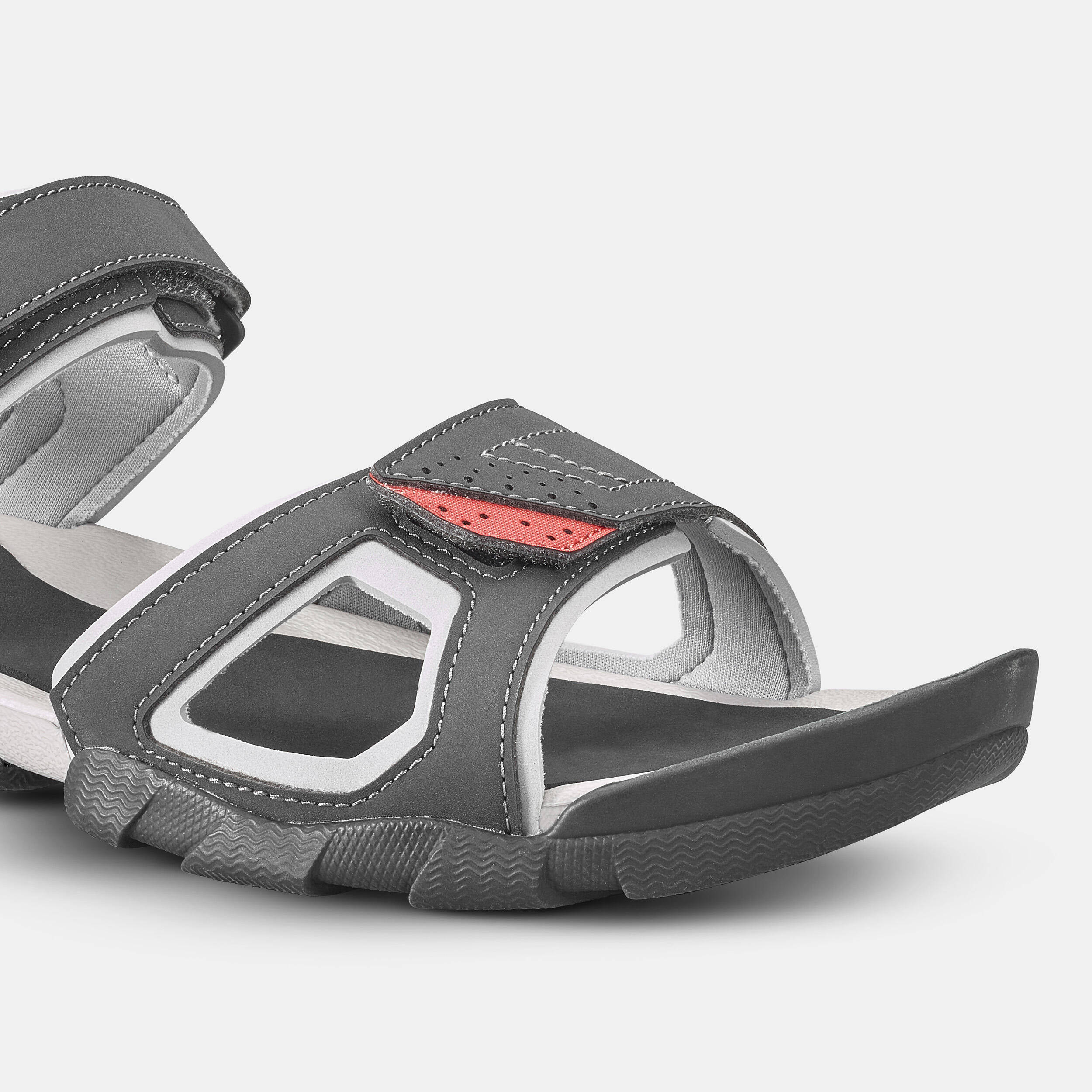Men Sports Sandals with Perforated Insole Grey - NH100 -  4