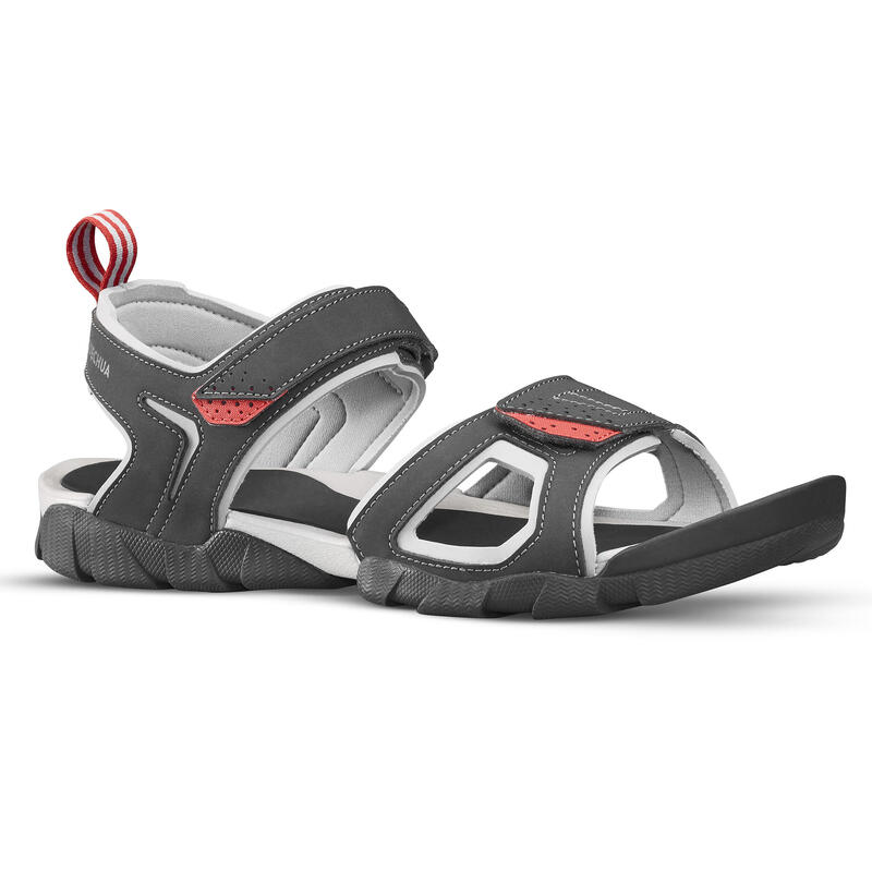Crno-crvene sandale za pešačenje NH100