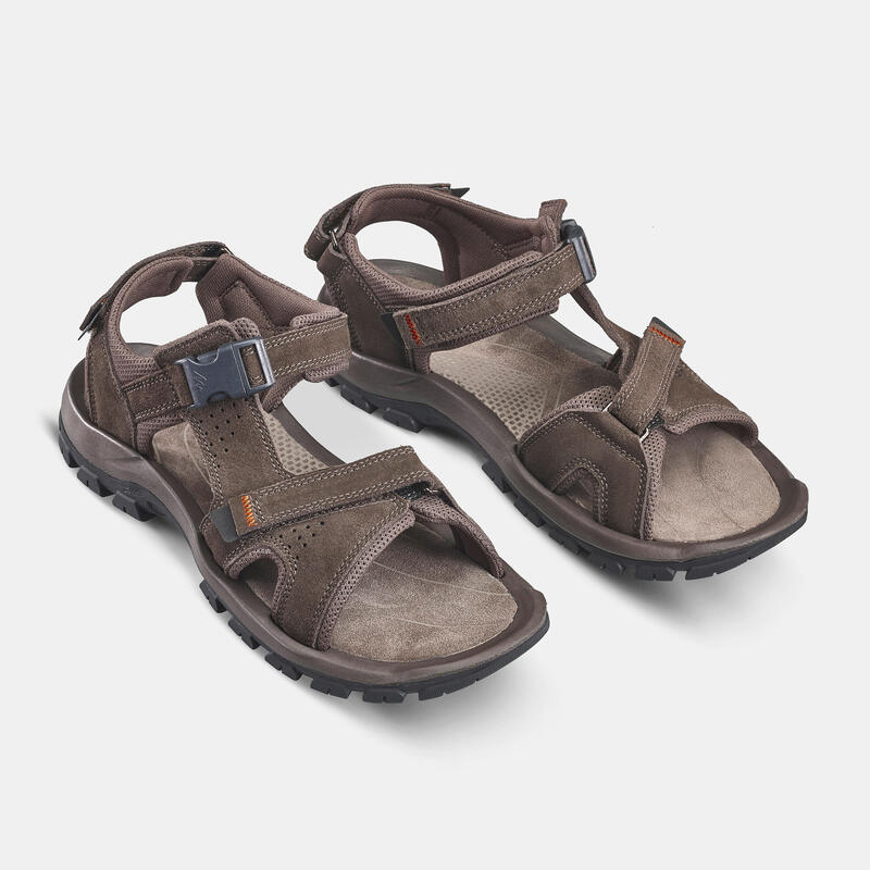 Trekkingsandalen Naturwandern NH500 Leder Herren khaki