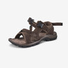Men Leather Sports Sandals with Velcro & Buckled Strap Brown - NH500