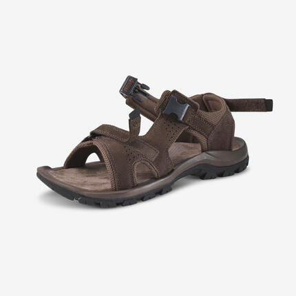 Sandales de randonnée homme, NH500 Cuir marron
