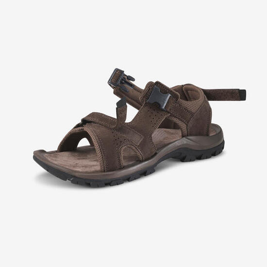 Sandales de randonnée homme, NH500 Cuir marron