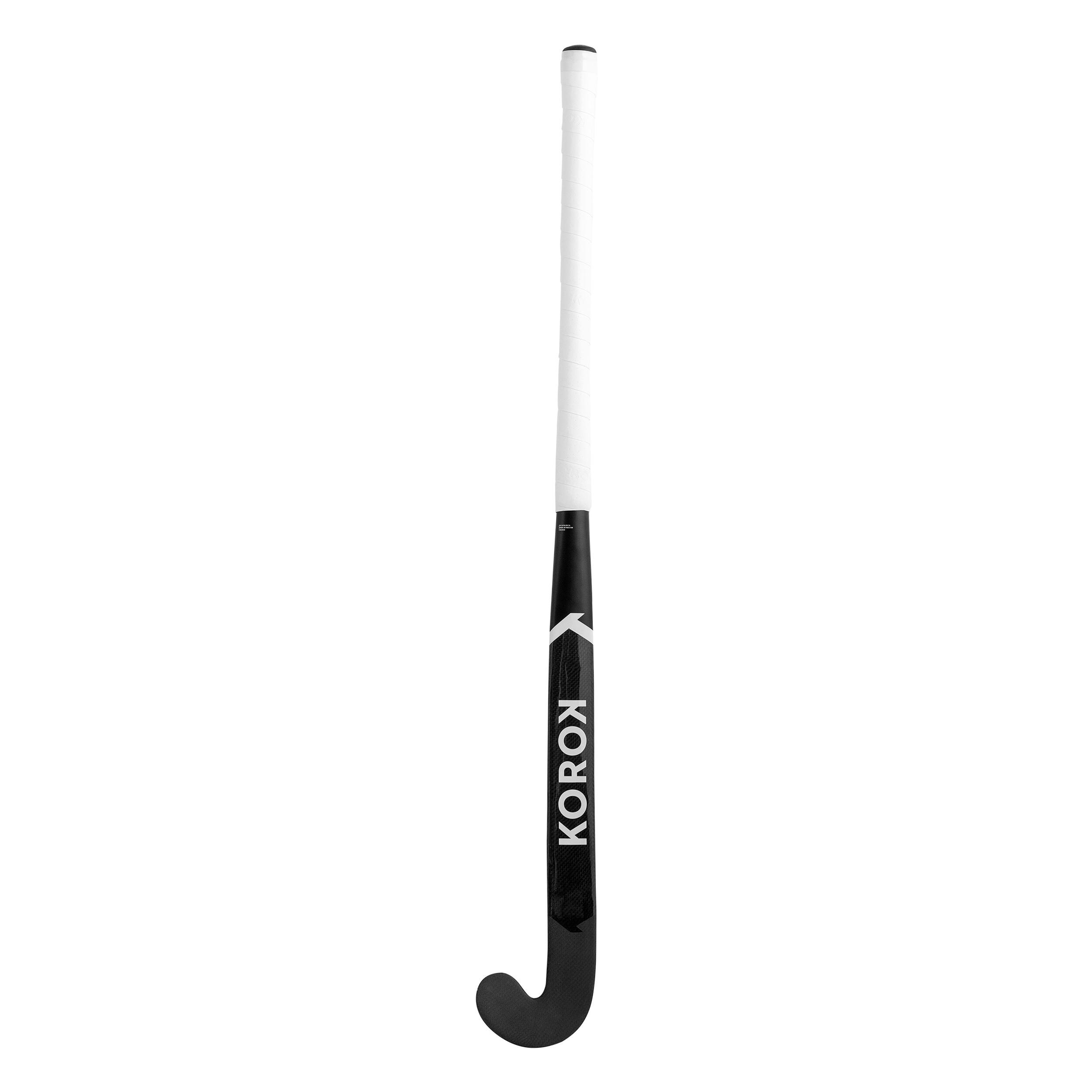 Bastone da hockey a terra per adulti expert arco basso 50% carbonio FH950 nero bianco