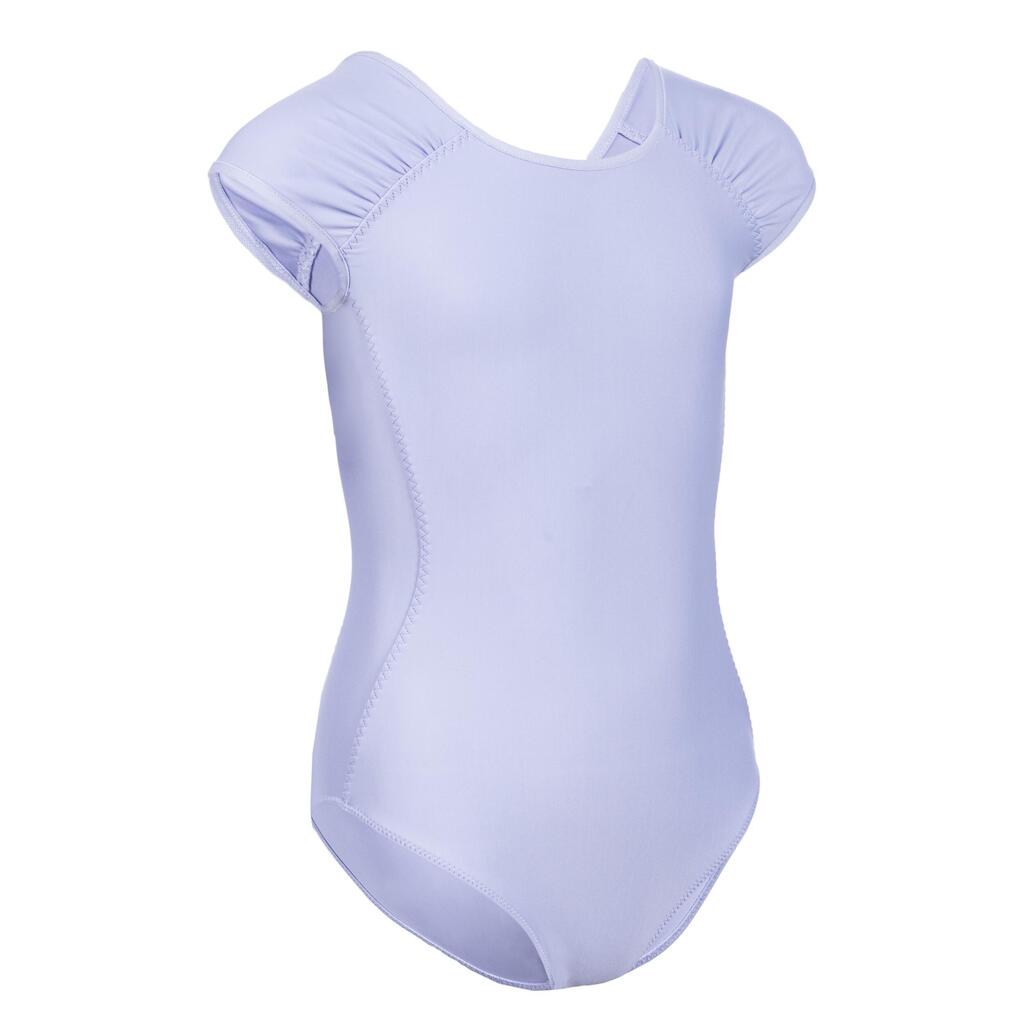 Girls' Short-Sleeved Ballet Leotard - Purple