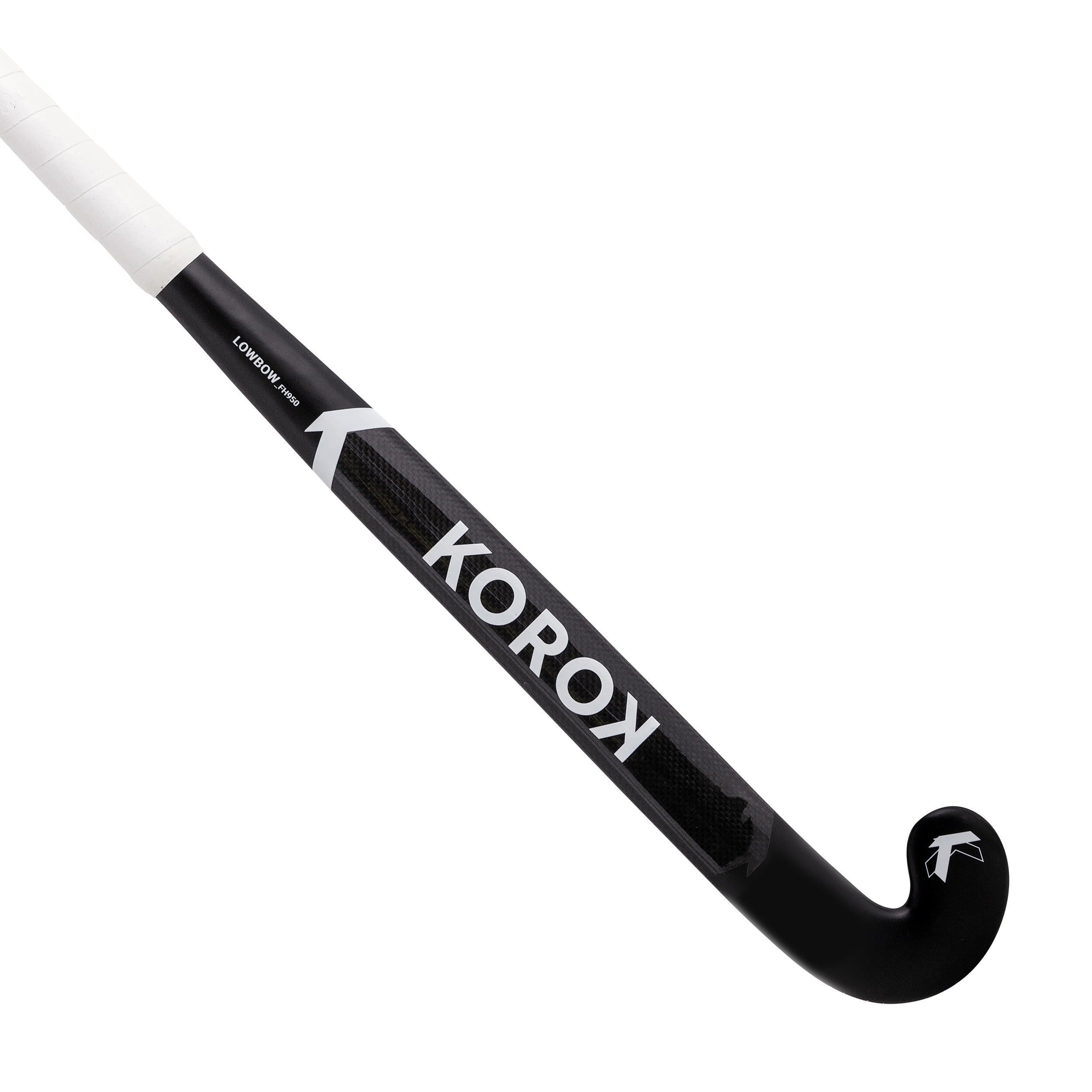 Bastone da hockey a terra per adulti expert arco basso 50% carbonio FH950 nero bianco