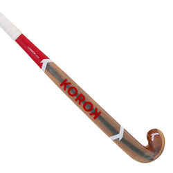 Adult Advanced Wood and 30% Carbon Low Bow Indoor Hockey Stick FH930W - Wood/Red