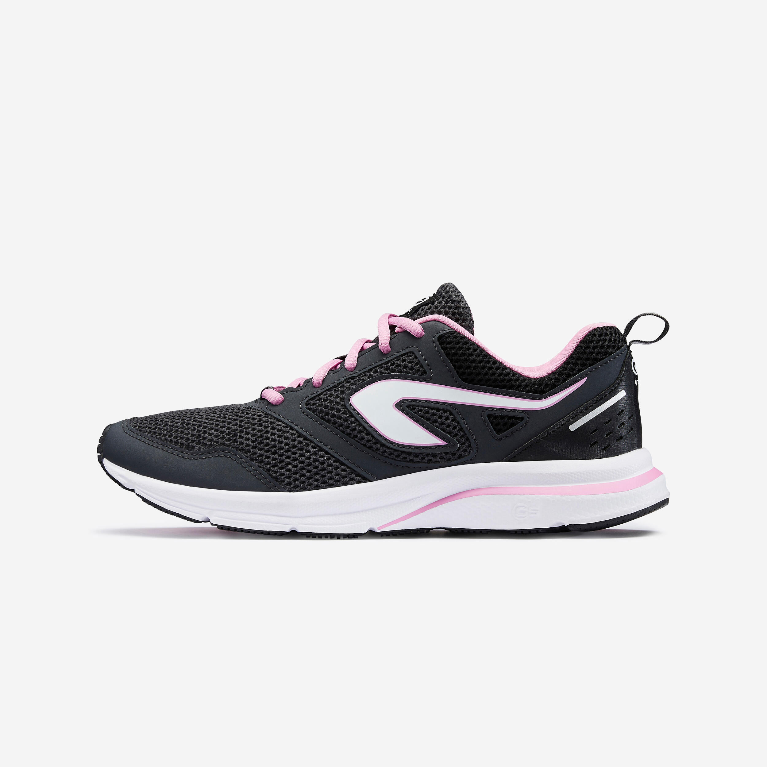 Women Running Shoes JOGFLOW 500.1 - Black and Coral Pink