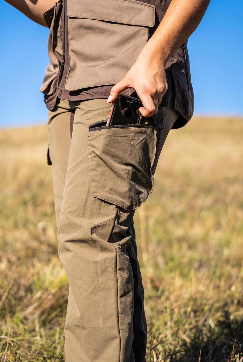 Jagdhose DAMEN 500 leicht, atmungsaktiv braun