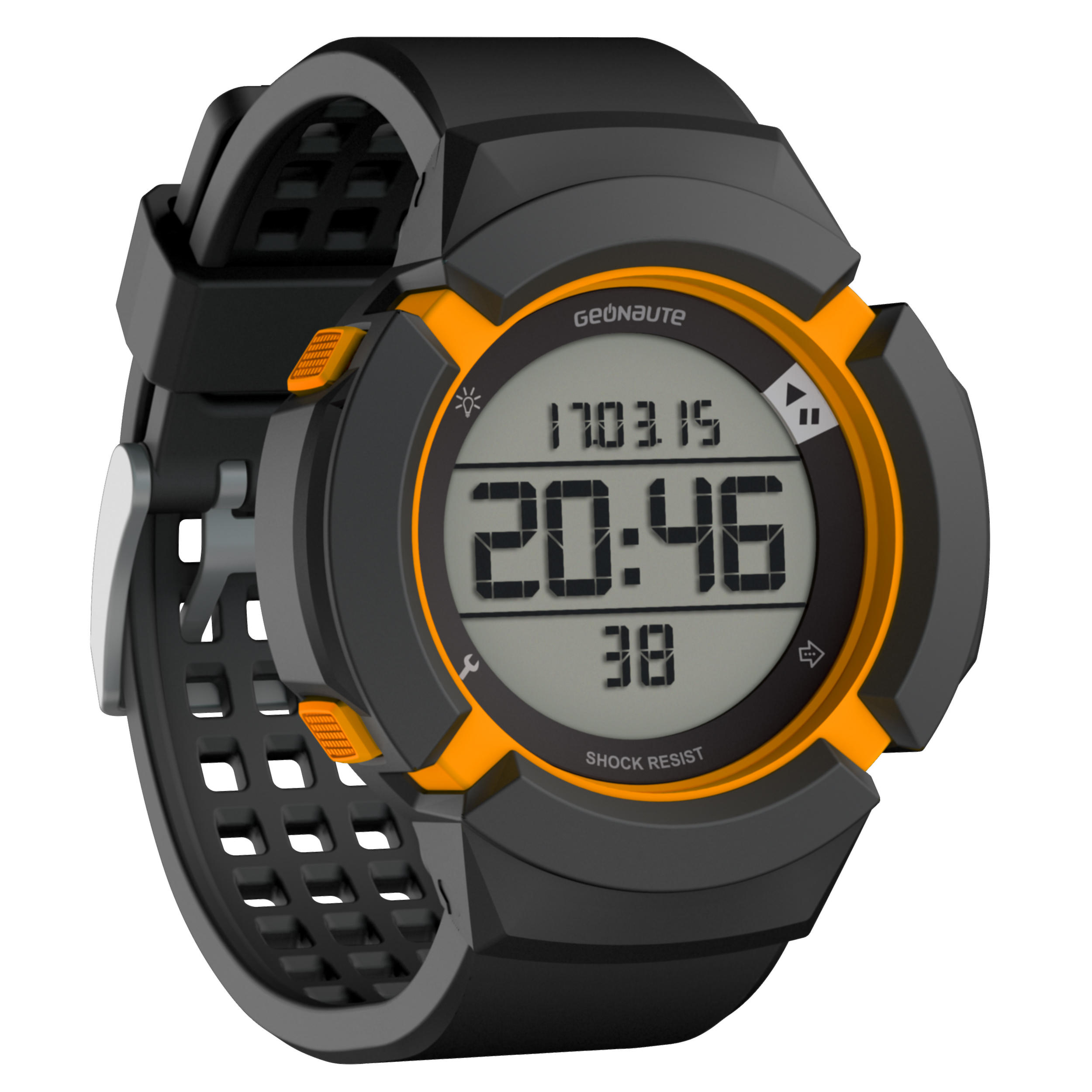 W700xc M men's running stopwatch black and orange 2/6