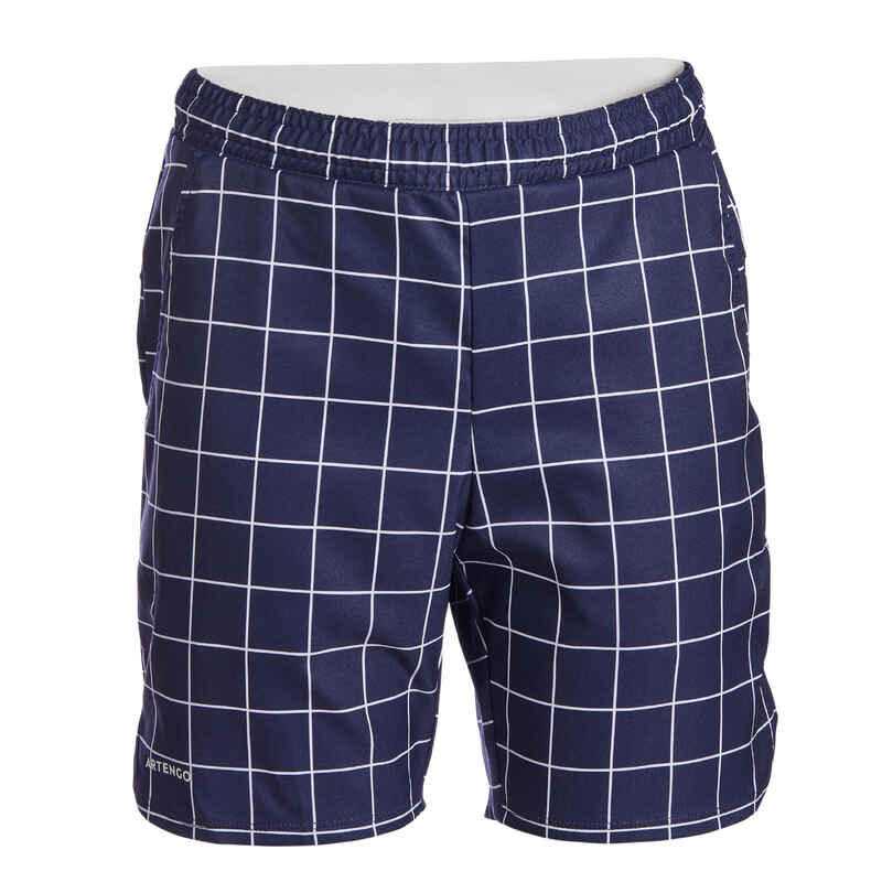 Tennis-Shorts Kinder TSH500 blau/kariert Tennis-Shorts Kinder TSH500 blau/kariert