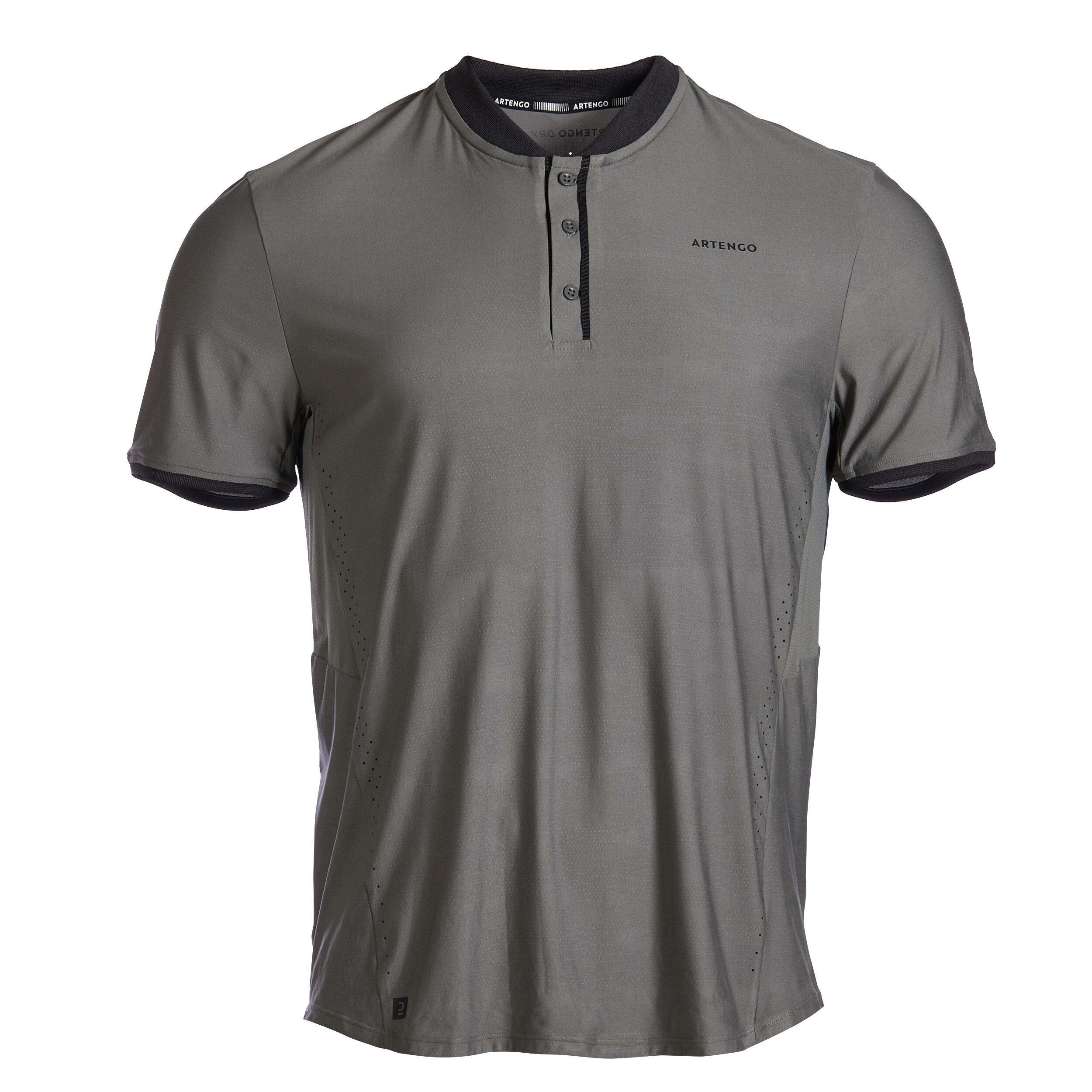 Camiseta de tenis manga corta slim con cuello hombre Artengo TTS Dry gris 8/13