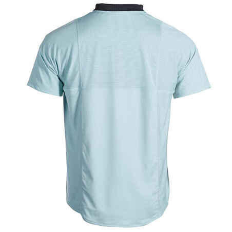 Men's Tennis Short-Sleeved Polo Shirt Dry - Sky Blue/Grey