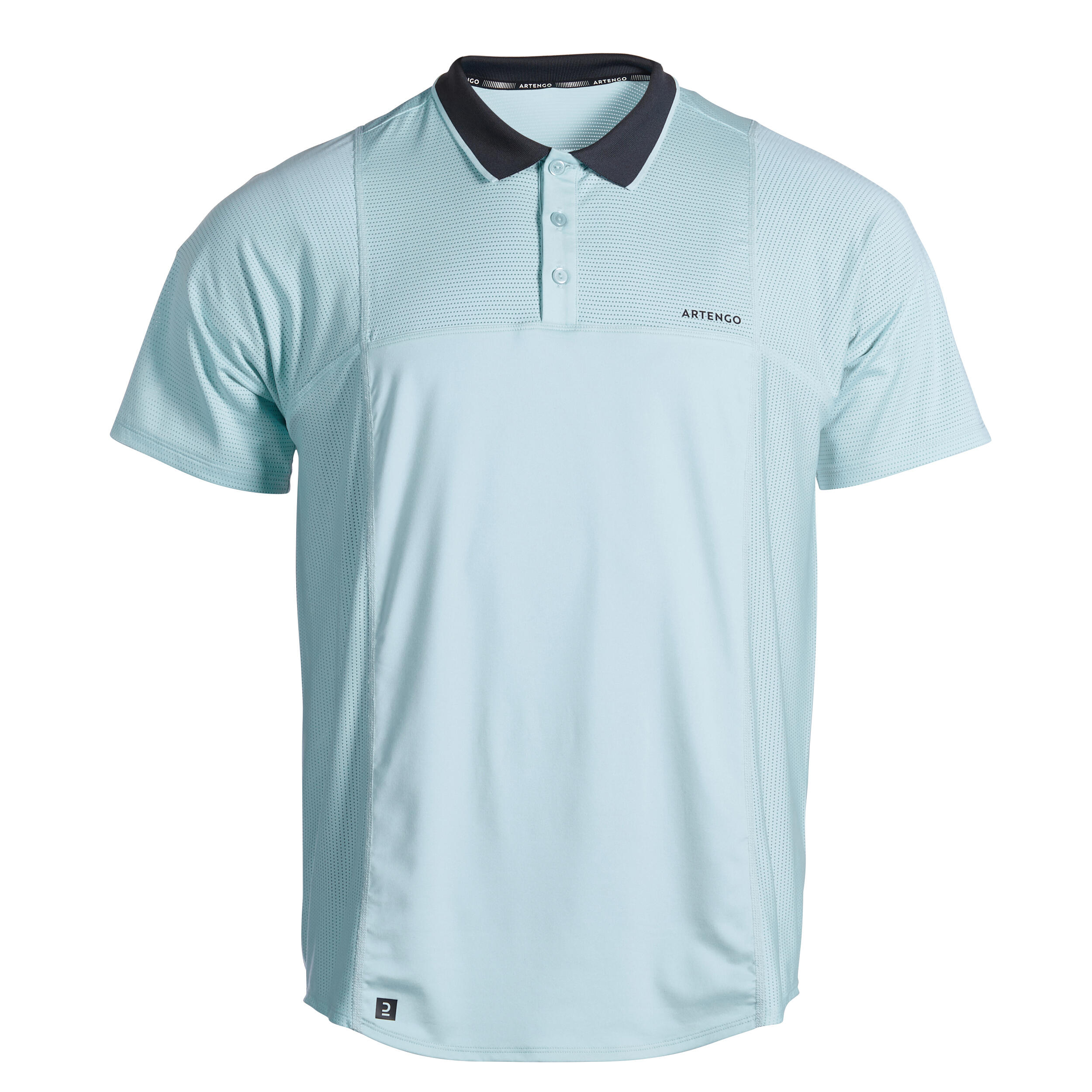 Men's Tennis Short-Sleeved Polo Shirt Dry - Sky Blue/Grey 8/9