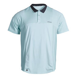 Polo tennis manches courtes Homme - Artengo DRY Bleu Ciel Gris